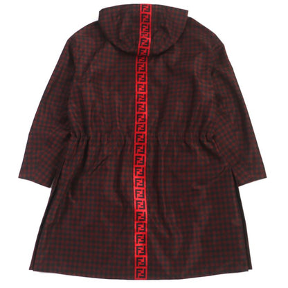  Fendi 2022 Faa864 Staggered FF Logo Hooded Reversible WZIP Coat Red Black 48