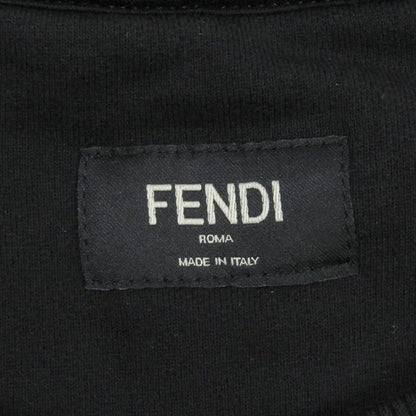 Fendi Fy0178 100% Cotton FF Logo Zucca Rhinestone Sweatshirt Black XL Made In