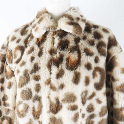 Christian DIOR 2022 2wbm13coaa Leopard Pattern Faux Fur Coat Beige Brown 13