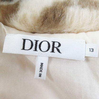 Christian DIOR 2022 2wbm13coaa Leopard Pattern Faux Fur Coat Beige Brown 13