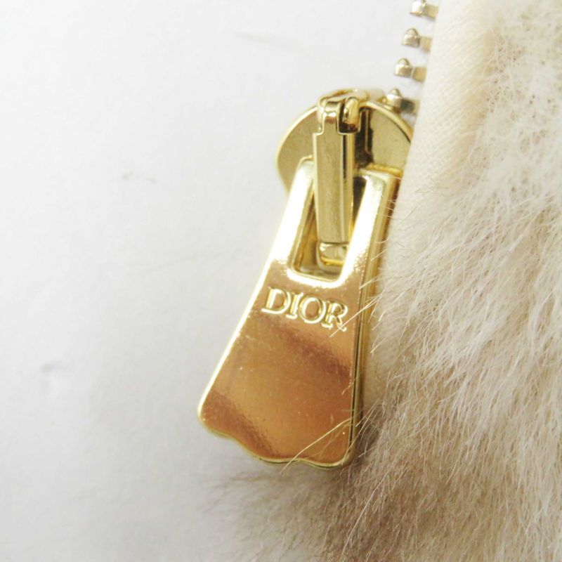 Christian DIOR 2022 2wbm13coaa Leopard Pattern Faux Fur Coat Beige Brown 13