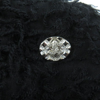 CHANEL 22A P73158 Wool Silk Blend Asymmetrical Skirt With Coco Mark Plate Black