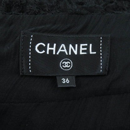 CHANEL 22A P73158 Wool Silk Blend Asymmetrical Skirt With Coco Mark Plate Black