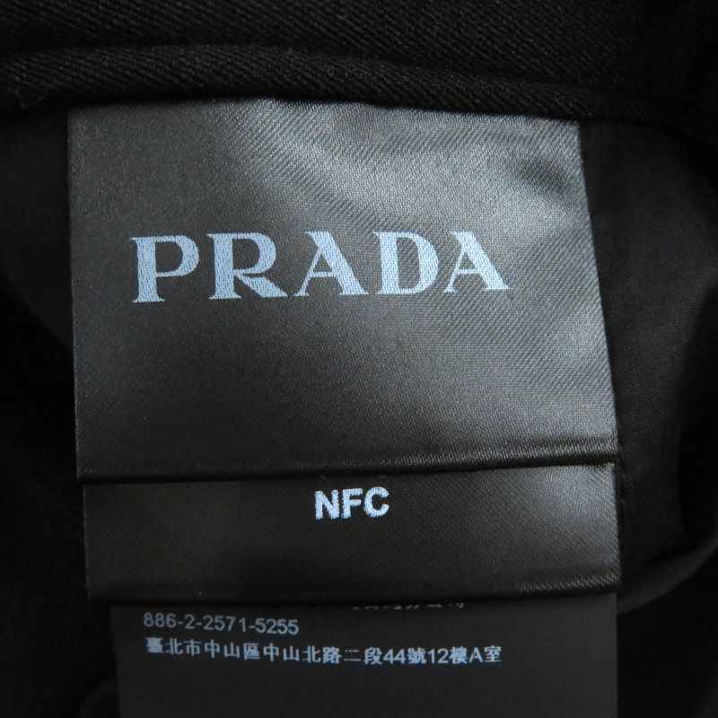 Prada 23AW Sph311 Technical Gabardine Center Stitching Long Pants Slacks Black
