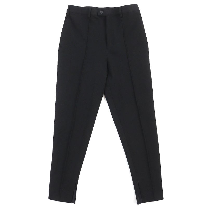 Prada 23AW Sph311 Technical Gabardine Center Stitching Long Pants Slacks Black