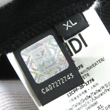 Fendi Fy0178 100% Cotton FF Logo Bead Decoration Long Sleeve Sweatshirt Black