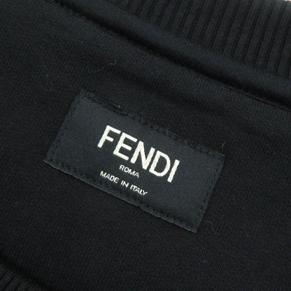 Fendi Fy0178 100% Cotton FF Logo Bead Decoration Long Sleeve Sweatshirt Black