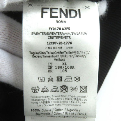 Fendi Fy0178 100% Cotton FF Logo Bead Decoration Long Sleeve Sweatshirt Black