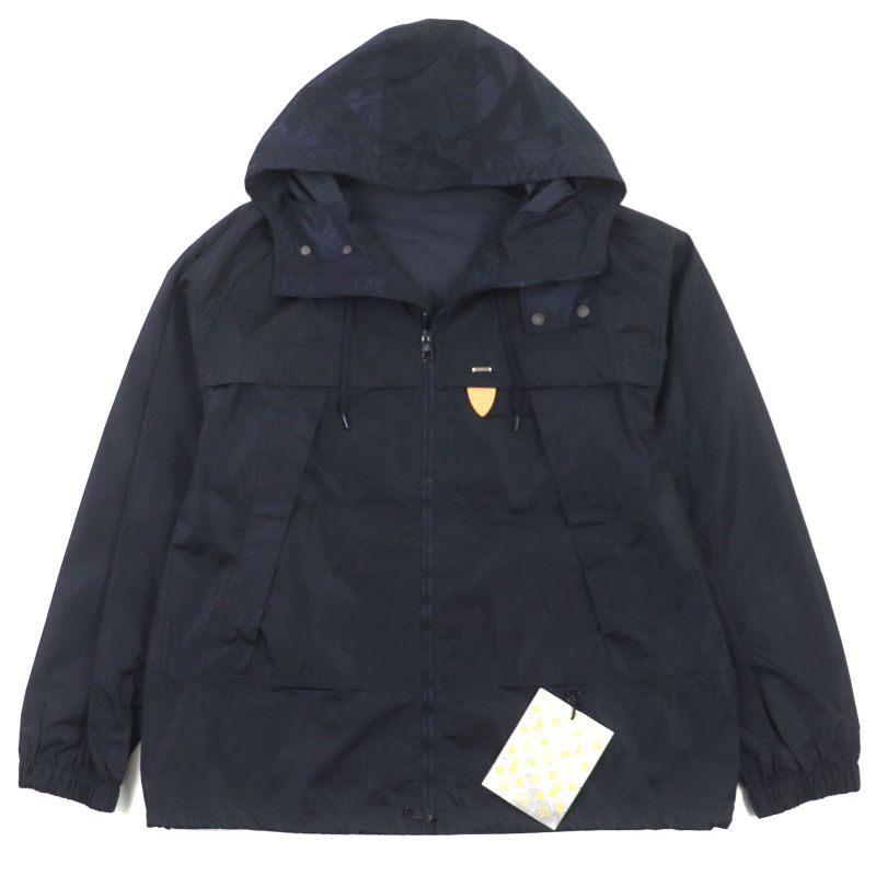 Louis Vuitton 21SS 1a5cwa Staples Edition Nylon Rain Hoodie Blouson Mountain