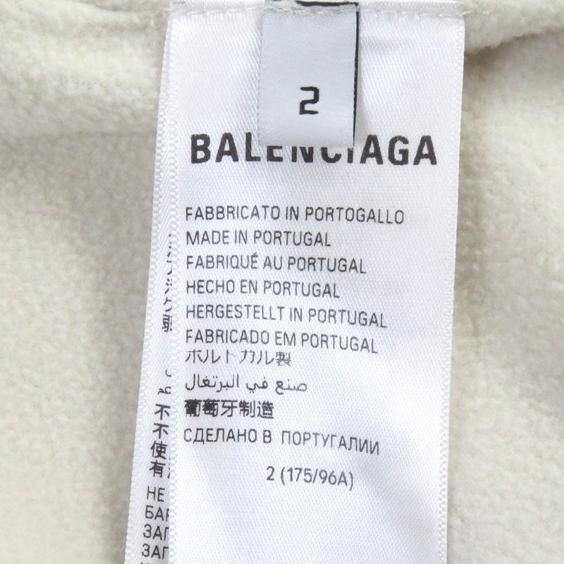 Balenciaga 23AW 768694 Unisex Hooded Boa Fleece Jacket Blouson Jacket Ivory 2