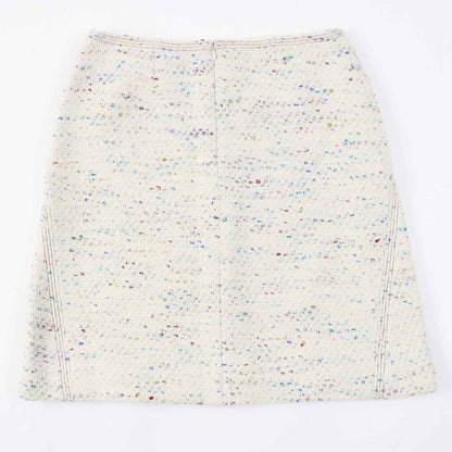 CHANEL Vintage 03C P20369 Rare Tweed Trapezoid Skirt With Coco Mark Plate