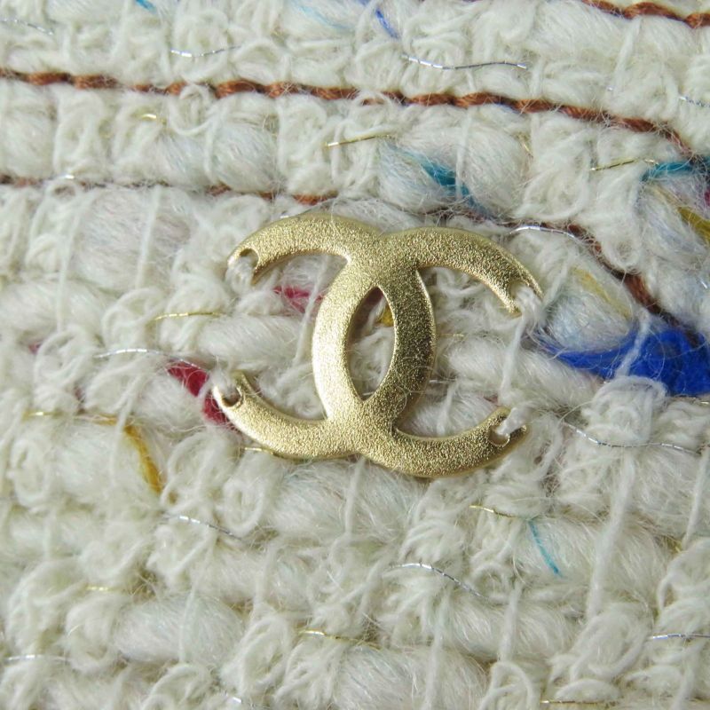 CHANEL Vintage 03C P20369 Rare Tweed Trapezoid Skirt With Coco Mark Plate