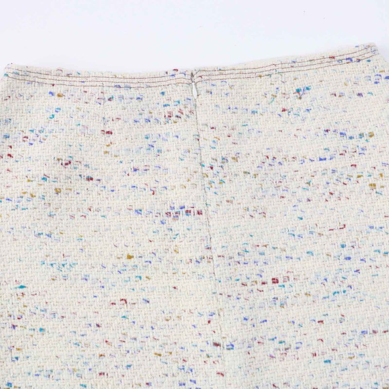 CHANEL Vintage 03C P20369 Rare Tweed Trapezoid Skirt With Coco Mark Plate