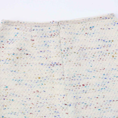 CHANEL Vintage 03C P20369 Rare Tweed Trapezoid Skirt With Coco Mark Plate