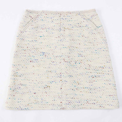 CHANEL Vintage 03C P20369 Rare Tweed Trapezoid Skirt With Coco Mark Plate