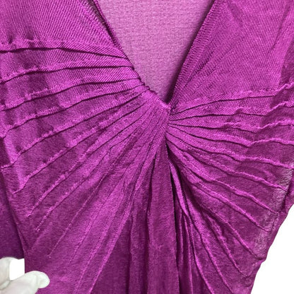 Good Gucci V-Neck Long Sleeve Mesh Knit Cut and Sewn Pullover XS Size Purple