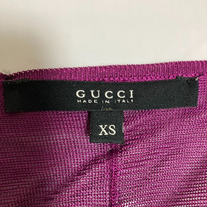 Good Gucci V-Neck Long Sleeve Mesh Knit Cut and Sewn Pullover XS Size Purple