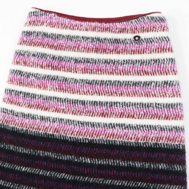 CHANEL 2023 P75769 Cashmere Virgin Wool Long Length Knitted Skirt With Coco