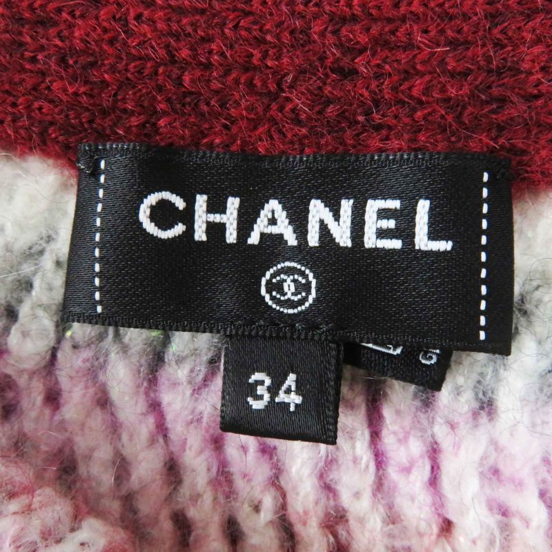 CHANEL 2023 P75769 Cashmere Virgin Wool Long Length Knitted Skirt With Coco