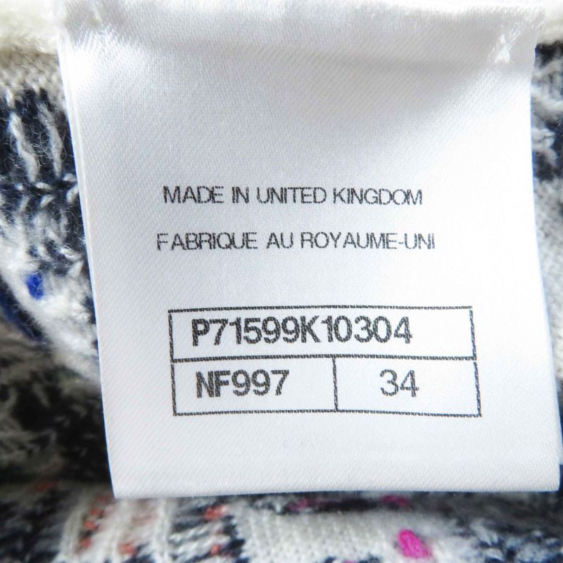 CHANEL P71599 Logo All Over 100% Cashmere Coco Mark With Stones Long Sleeves