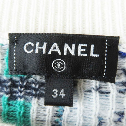CHANEL P71599 Logo All Over 100% Cashmere Coco Mark With Stones Long Sleeves