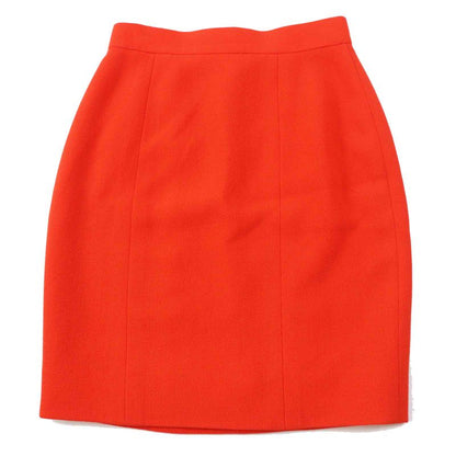 CHANEL Vintage 100% Wool 100% Silk Lining Coco Mark Button Set-up Vermilion