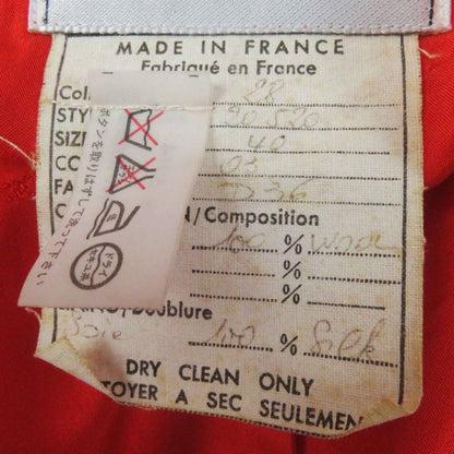 CHANEL Vintage 100% Wool 100% Silk Lining Coco Mark Button Set-up Vermilion