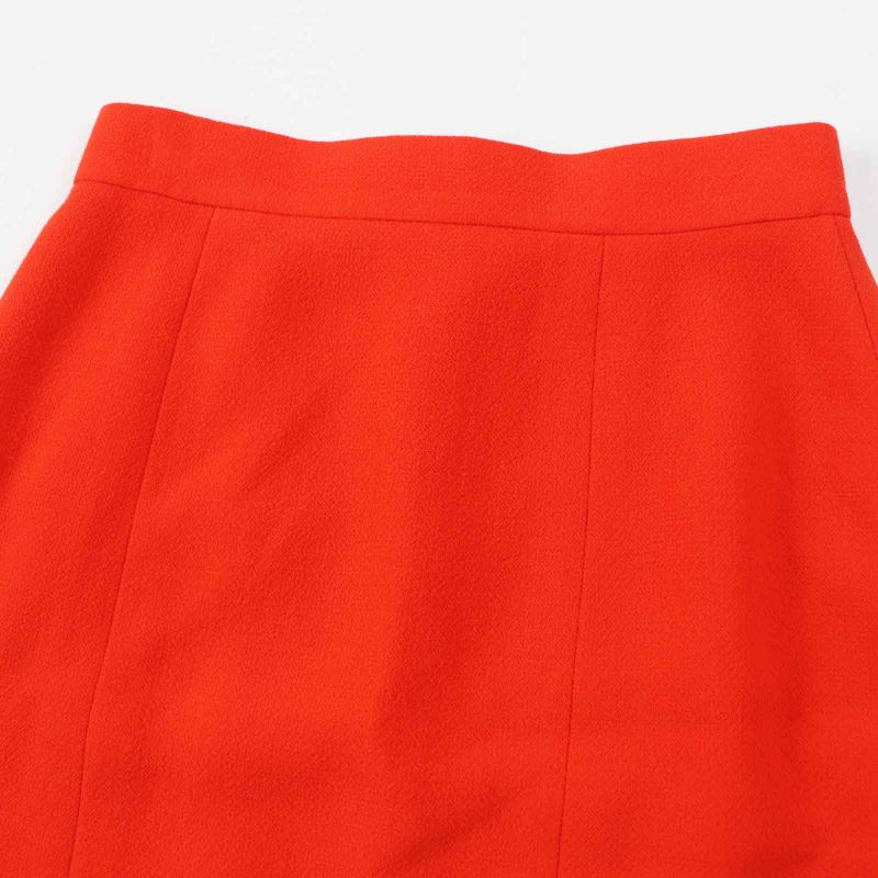 CHANEL Vintage 100% Wool 100% Silk Lining Coco Mark Button Set-up Vermilion