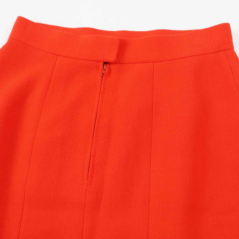 CHANEL Vintage 100% Wool 100% Silk Lining Coco Mark Button Set-up Vermilion