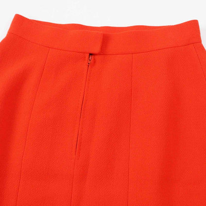 CHANEL Vintage 100% Wool 100% Silk Lining Coco Mark Button Set-up Vermilion