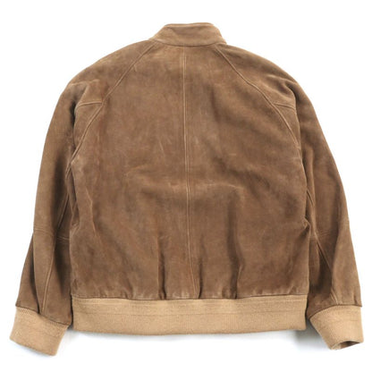 Gucci 573544 Goat Leather Suede Leather Sherry Line Logo Button Harrington