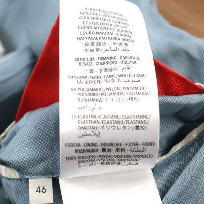 Gucci 573544 Goat Leather Suede Leather Sherry Line Logo Button Harrington