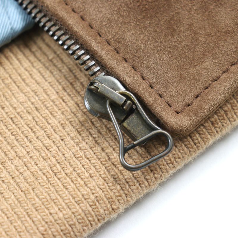 Gucci 573544 Goat Leather Suede Leather Sherry Line Logo Button Harrington