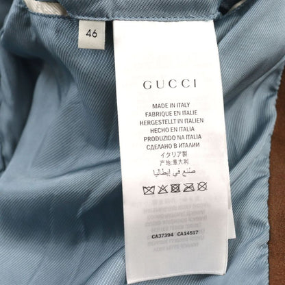 Gucci 573544 Goat Leather Suede Leather Sherry Line Logo Button Harrington