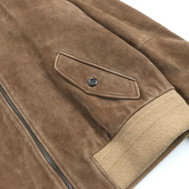 Gucci 573544 Goat Leather Suede Leather Sherry Line Logo Button Harrington