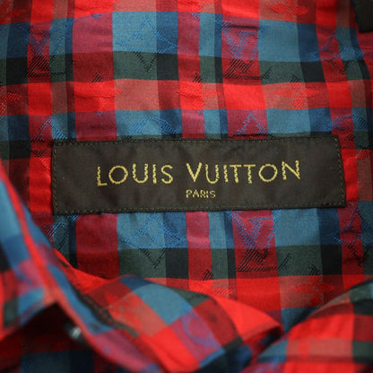 Louis Vuitton 17SS H4sh10snp 100% Silk LV & Flowers Masai Check LV Logo Button