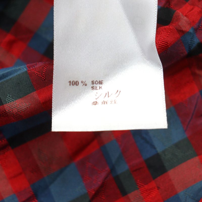 Louis Vuitton 17SS H4sh10snp 100% Silk LV & Flowers Masai Check LV Logo Button