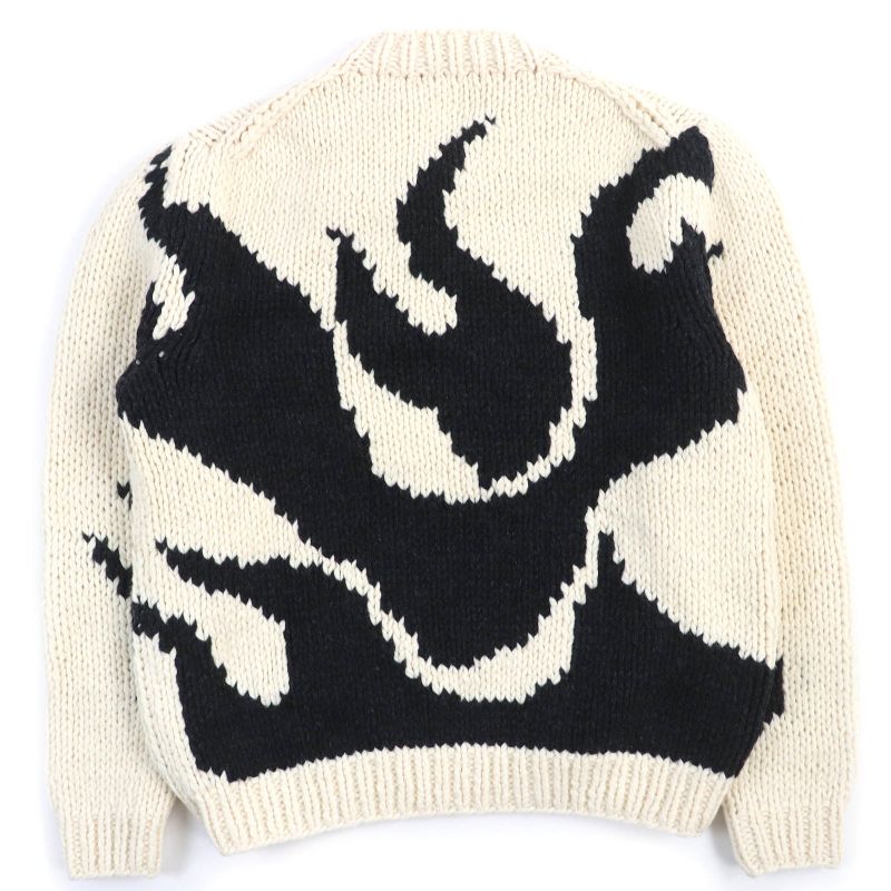 Louis Vuitton 2021 LV Flame Intarsia 100% Wool Long Sleeve Knit Sweater With