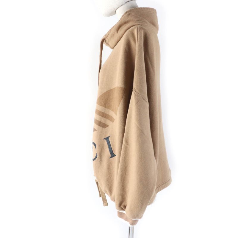 Gucci Adidas 717417 Trefoil Cotton Jersey Sweat Top Brown XS Made In Italy