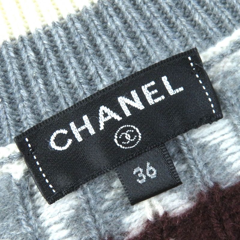 CHANEL P62167k47783 100% Cashmere Cocomark And Snowflake Buttons Snowflake