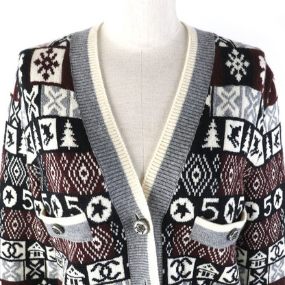 CHANEL P62167k47783 100% Cashmere Cocomark And Snowflake Buttons Snowflake