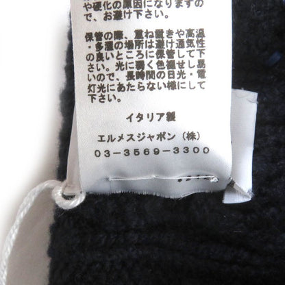 Hermes Bonnet Homme TRI Maillow Tress 100% Cashmere Lamb Leather Use Chaine