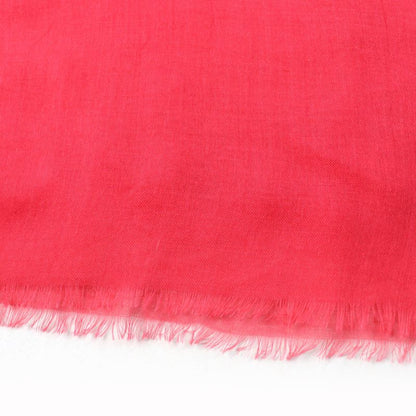 CHANEL Cashmere Blend Coco Mark Embroidered Fringed Large Scarf Shawl Red