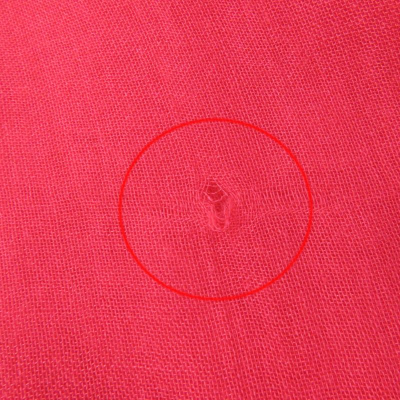 CHANEL Cashmere Blend Coco Mark Embroidered Fringed Large Scarf Shawl Red