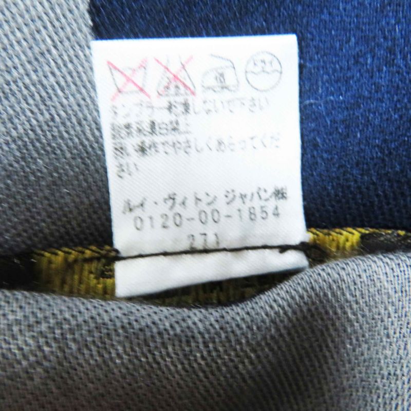 Louis Vuitton Mp1817 Wool Silk Monogram Patterned Scarf Navy Gray With Box Made