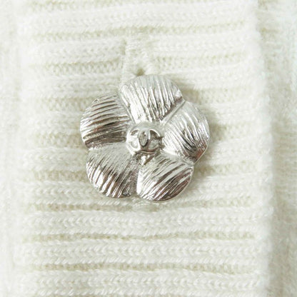 CHANEL P75662 Cashmere Bicolor Long Sleeve Knit Cardigan With Camellia Coco