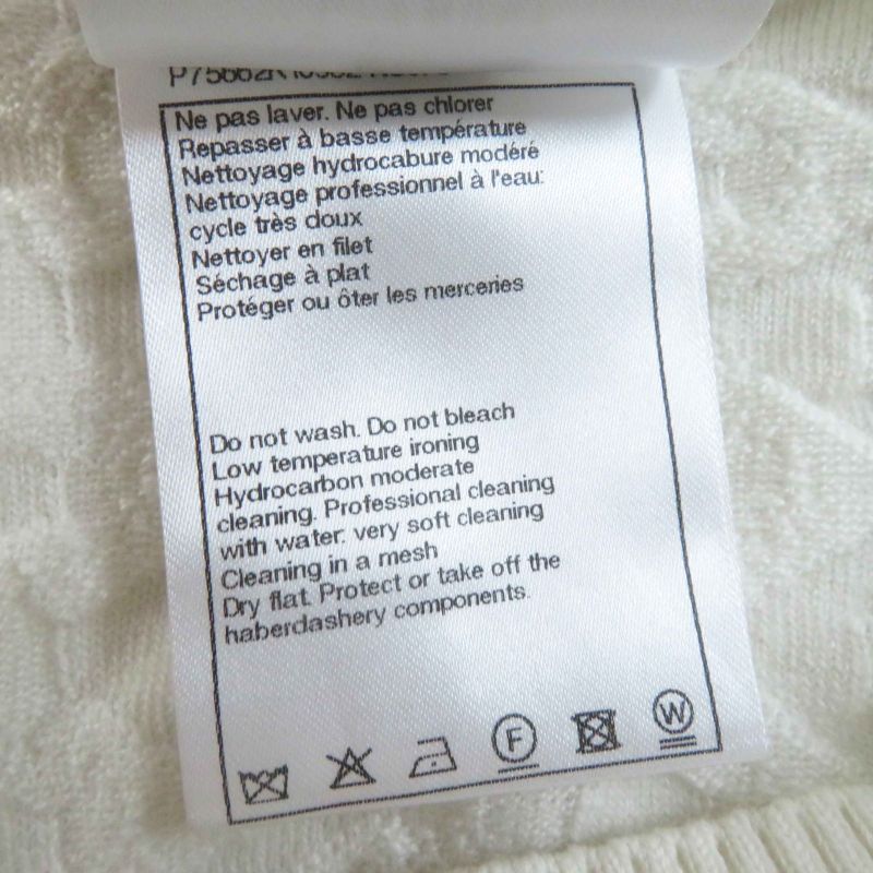 CHANEL P75662 Cashmere Bicolor Long Sleeve Knit Cardigan With Camellia Coco