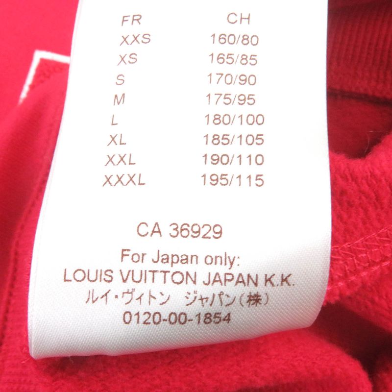 Louis Vuitton Supreme Hdy93w Monogram Logo Embroidery Sweatshirt Red M Made In