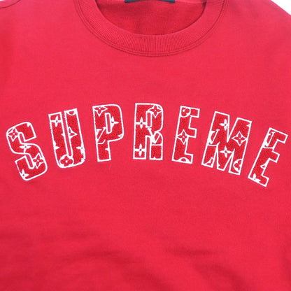Louis Vuitton Supreme Hdy93w Monogram Logo Embroidery Sweatshirt Red M Made In