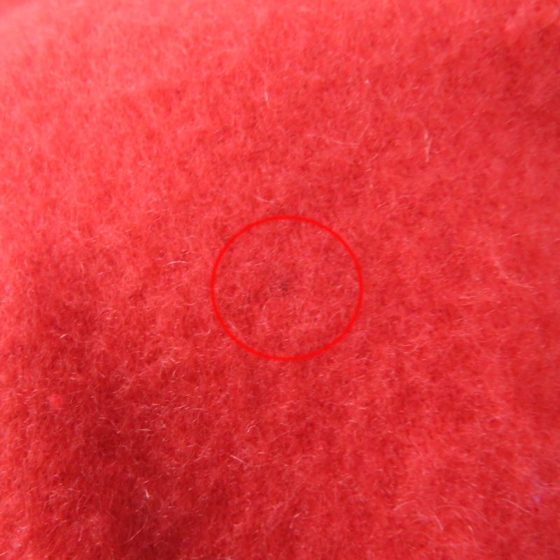 Hermes 100% Cashmere Logo Embroidered Fringed Large Shawl Red Women